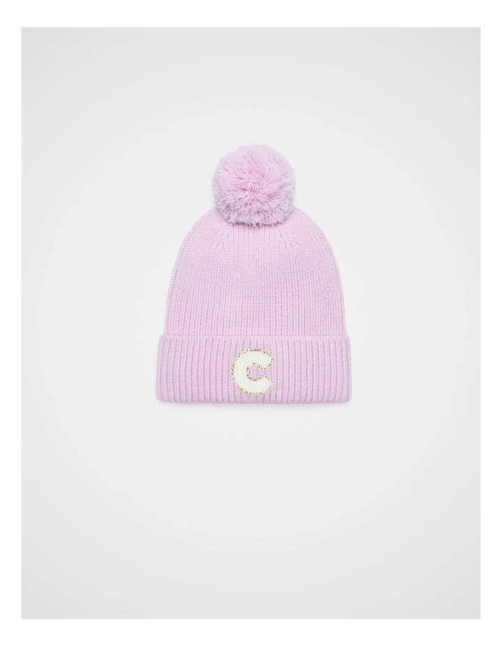 Glitter Initial Beanie - C image 1