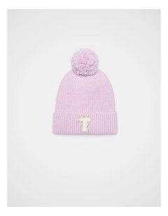 Glitter Initial Beanie - T