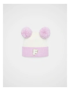 Mini Glitter Initial Beanie - F
