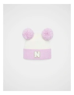 Mini Glitter Initial Beanie - N