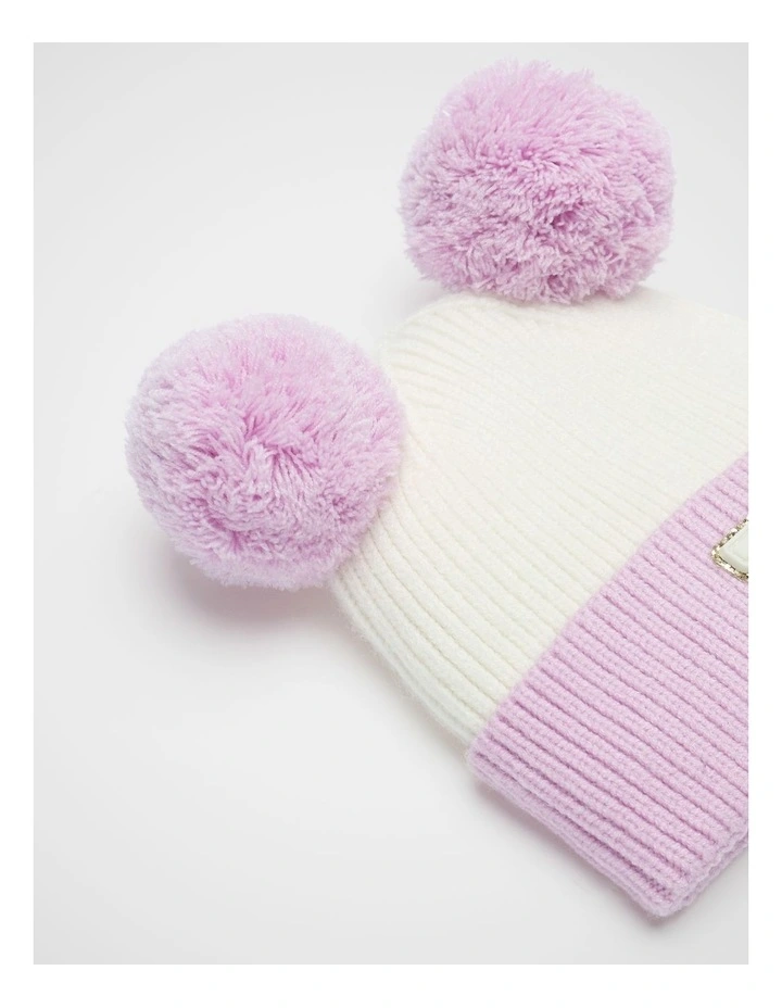 Mini Glitter Initial Beanie - N image 2