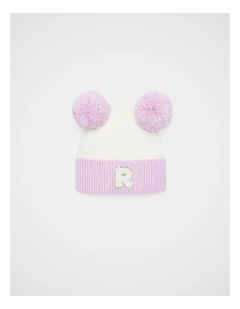 Mini Glitter Initial Beanie - R