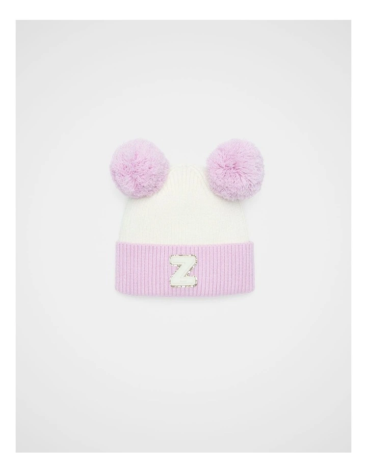 Mini Glitter Initial Beanie - Z image 1