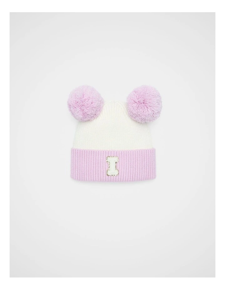 Mini Glitter Initial Beanie - I image 1