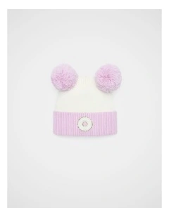 Mini Glitter Initial Beanie - O