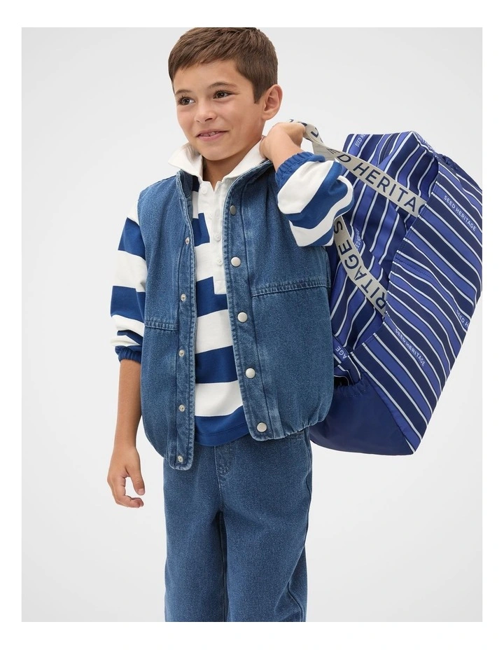 Stripe Weekender Bag in Blue Multi image 2