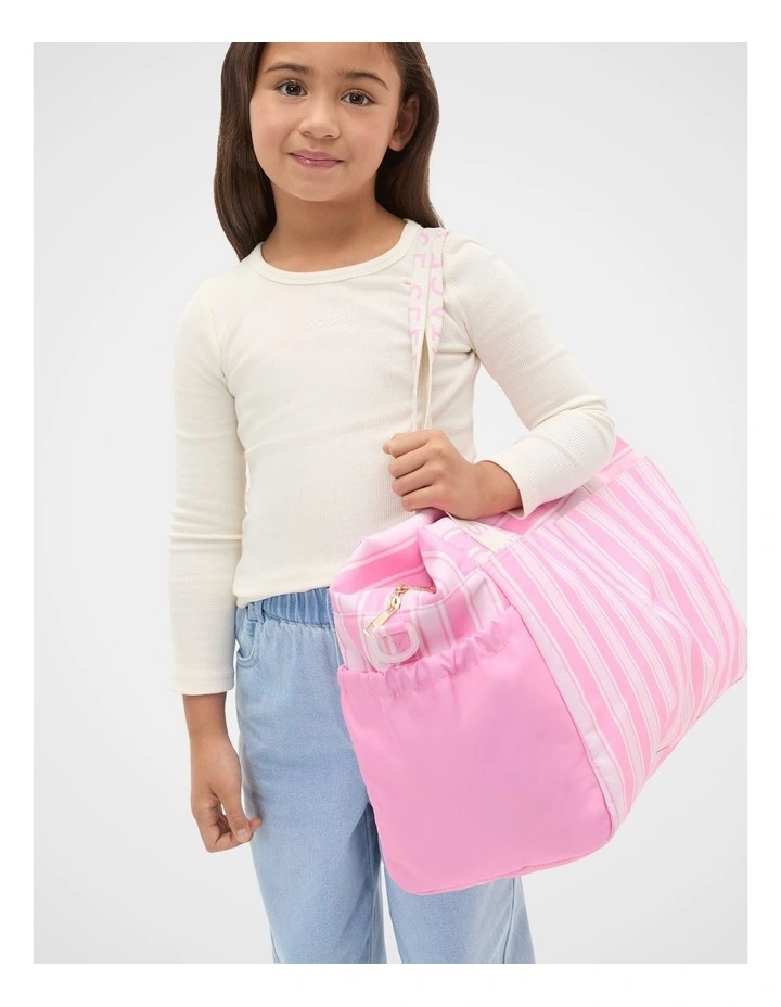 Stripe Weekender Bag in Pink Multi image 2