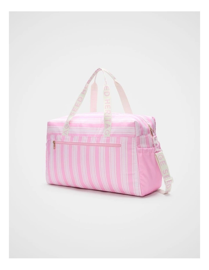 Stripe Weekender Bag in Pink Multi image 3