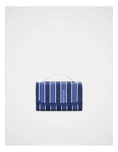 Stripe Cosmetics Bag in Blue Multi