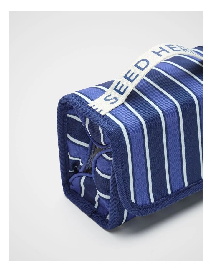 Stripe Cosmetics Bag in Blue Multi image 3