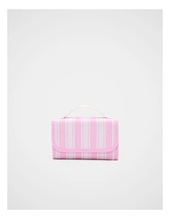 Stripe Cosmetics Bag in Pink Multi