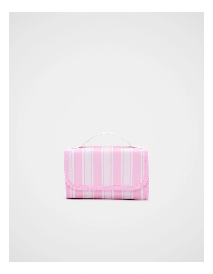 Stripe Cosmetics Bag in Pink Multi image 1