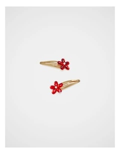 Flower Gem Snaps in Chilli Red