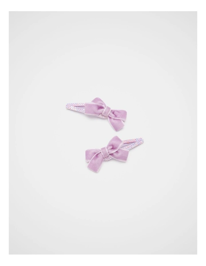 Velvet Gem Bow Snaps in Orchid image 1