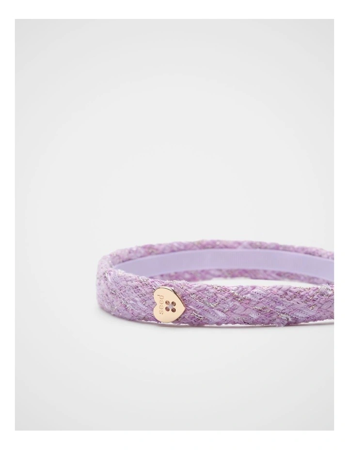 Tweed Headband in Orchid image 2