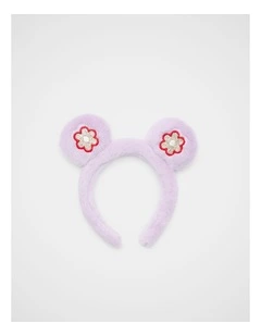 Fur Glitter Flower Ears in Orchid