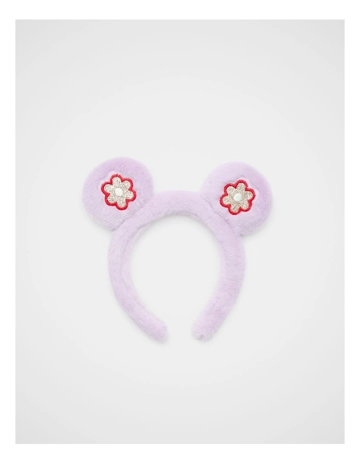 Fur Glitter Flower Ears in Orchid image 1
