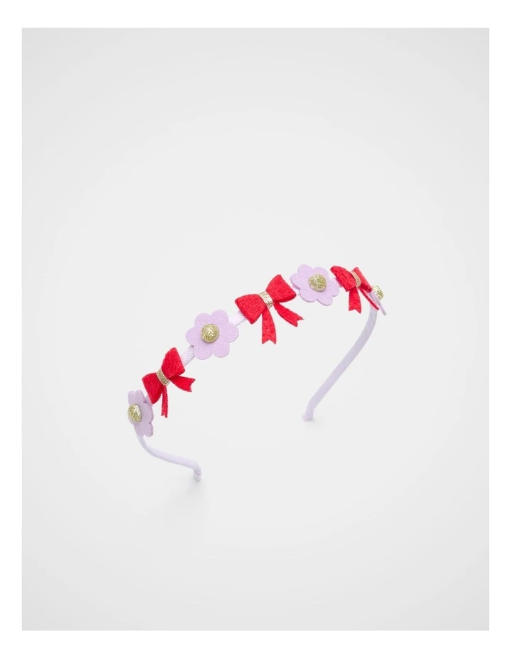 Felt Flower and Bows Headband image 1
