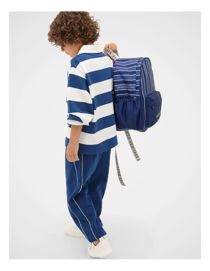 Stripe Backpack in Blue Multi image 2