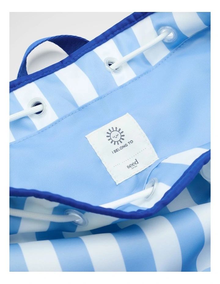 Swim Backpack in Cloud Blue Stripe image 4