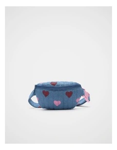 Heart Quilted Bumbag in Blue