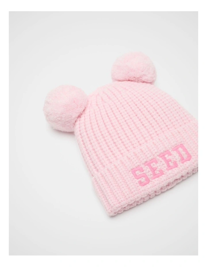 Mini Seed Embroidered Beanie in Pink Lemonade image 2