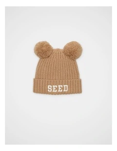 Mini Seed Embroidered Beanie in Autumn Leaf