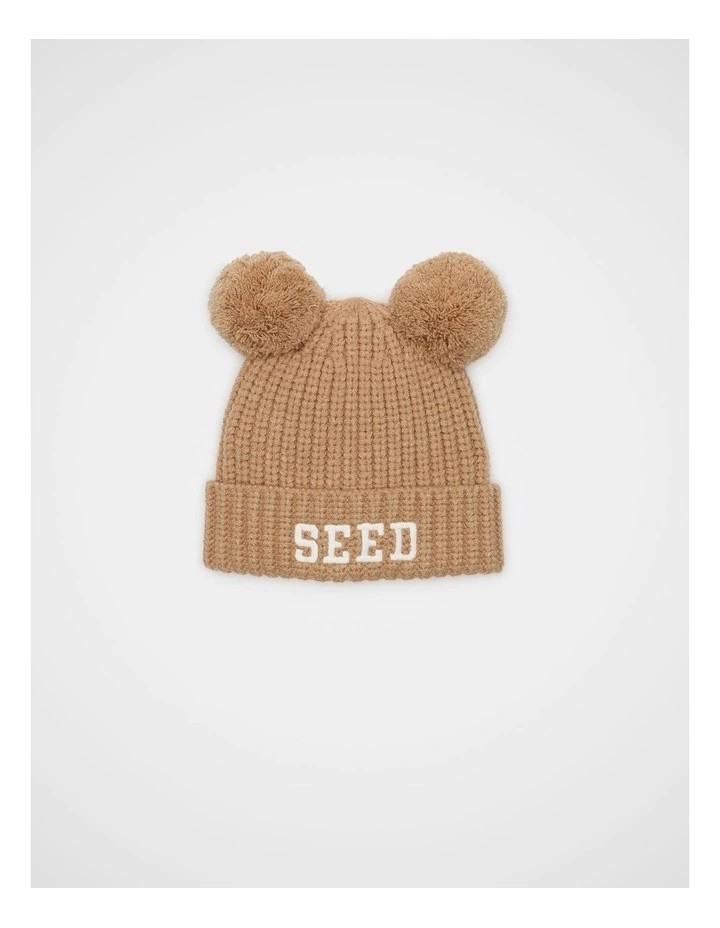 Mini Seed Embroidered Beanie in Autumn Leaf image 1
