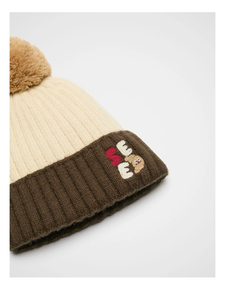 Mini Colourblock Beanie in Multi image 2