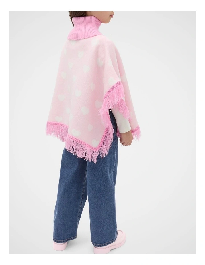 Heart Poncho in Pink Lemonade image 2