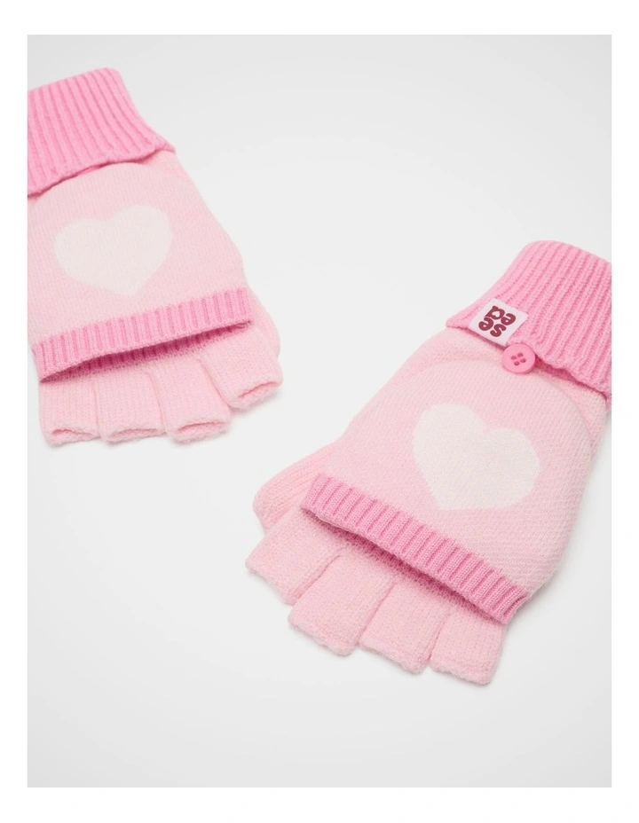 Heart Mittens in Pink Lemonade image 3
