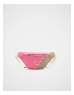 Retro Colourblock Bumbag in Bubblegum Pink