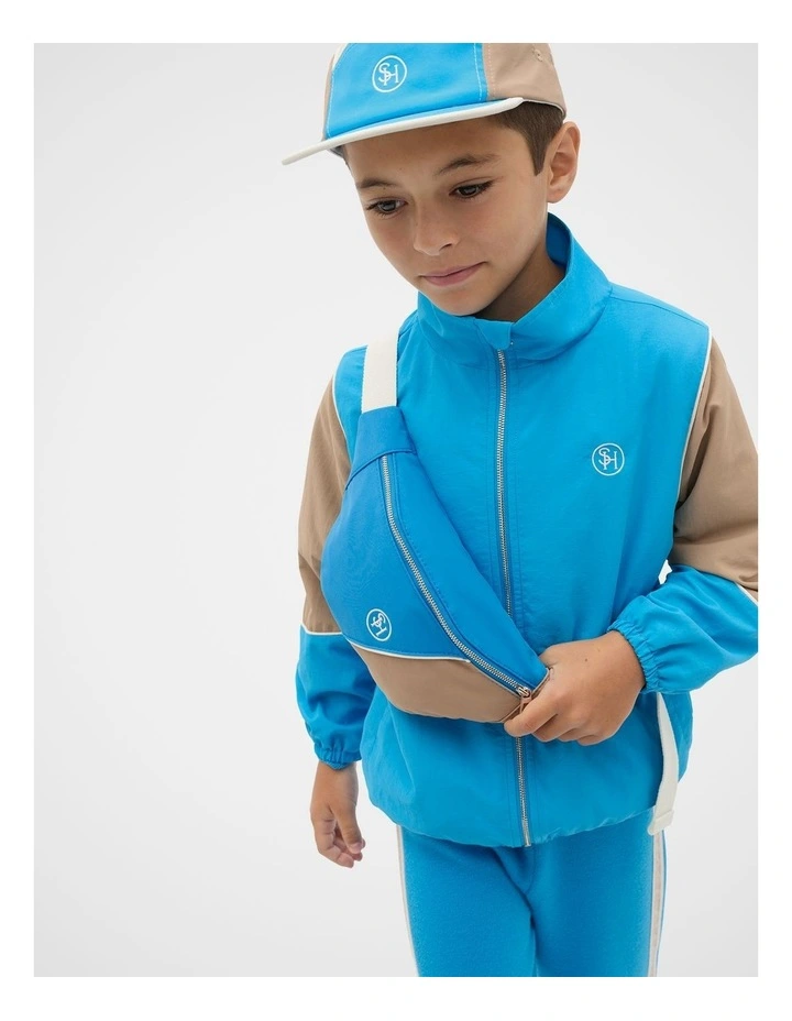 Retro Colourblock Bumbag in Pacific Blue image 2