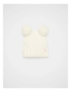Mini Cable Knit Beanie in Classic Cream