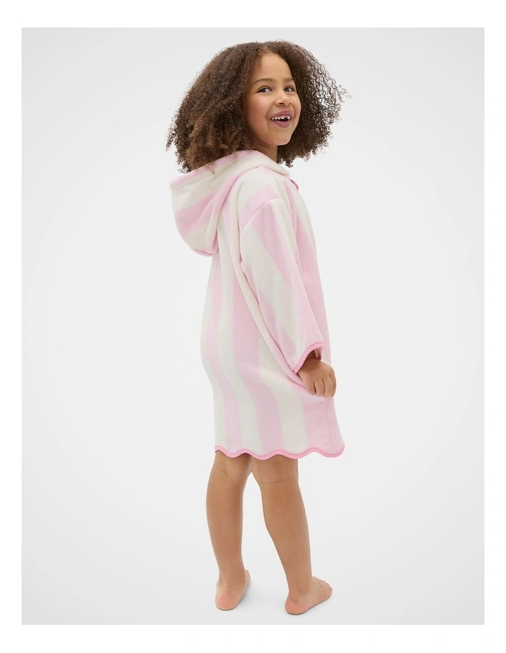 Swim Zip Poncho in Pink Lemonade Stripe image 2
