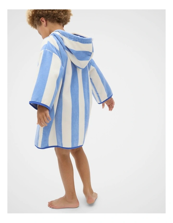 Swim Zip Poncho in Cloud Blue Stripe image 2
