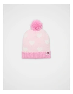 Mini Heart Beanie in Pink Lemonade