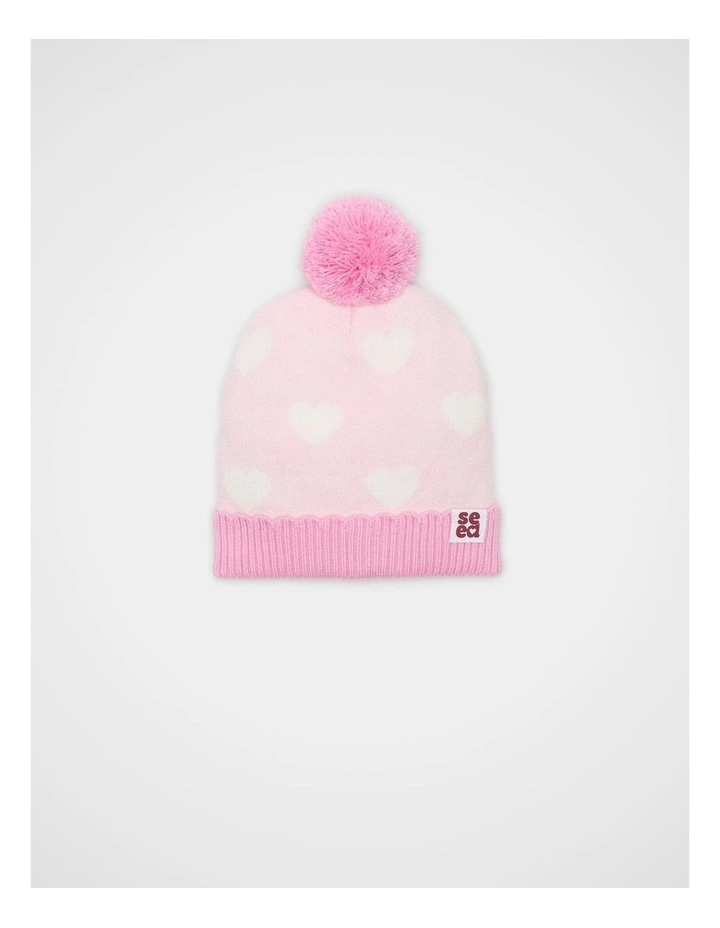 Mini Heart Beanie in Pink Lemonade image 1