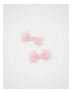 Tulle Bow Snaps in Candy Pink