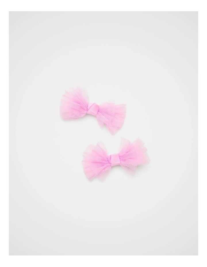 Tulle Bow Snaps in Candy Pink image 1
