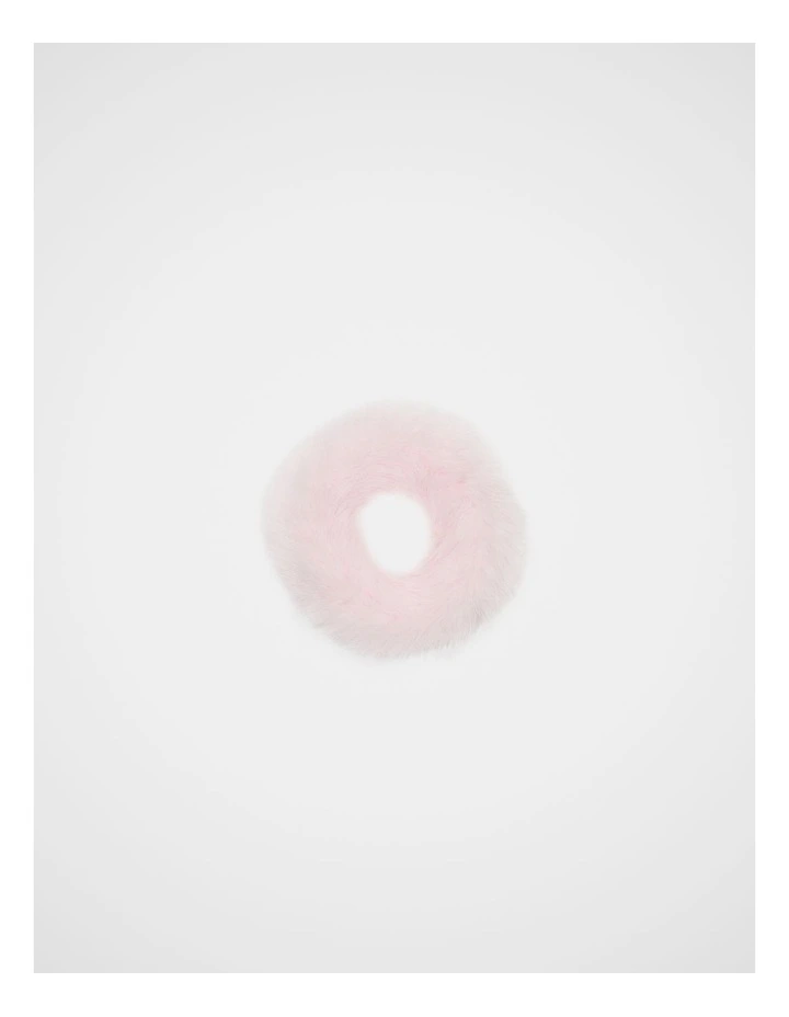 Faux Fur Scrunchie in Pink Lemonade image 1