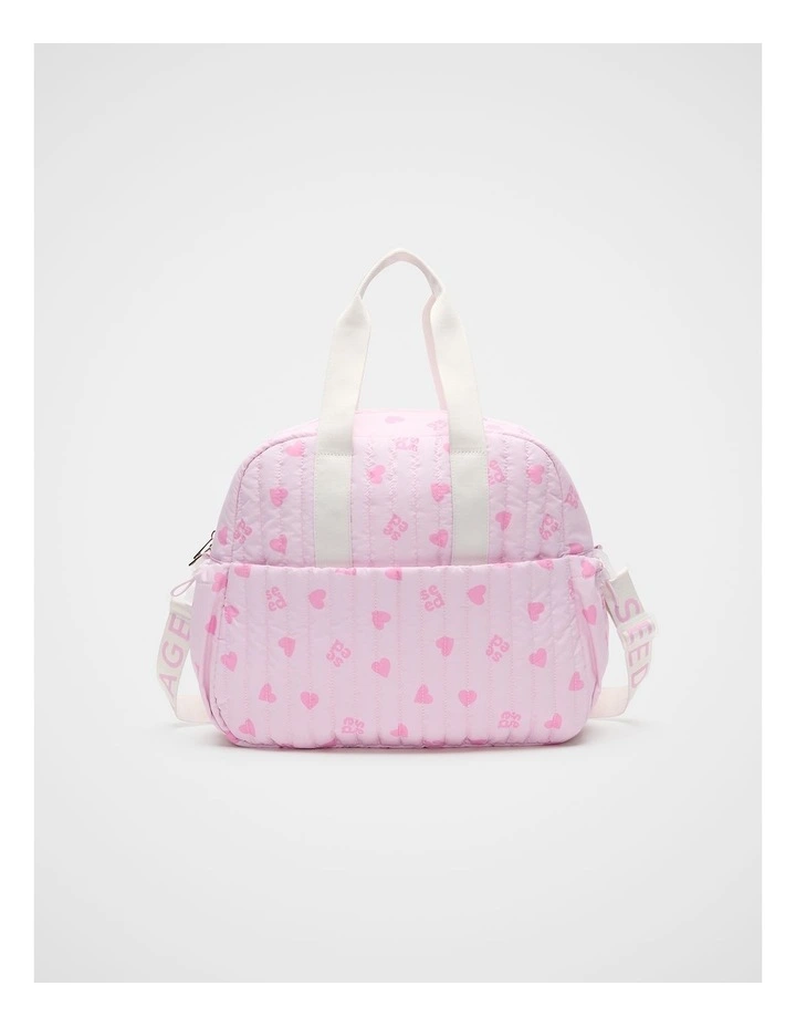 Baby Quilted Overnighter Bag in Pink image 1