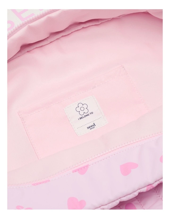 Baby Quilted Overnighter Bag in Pink image 3