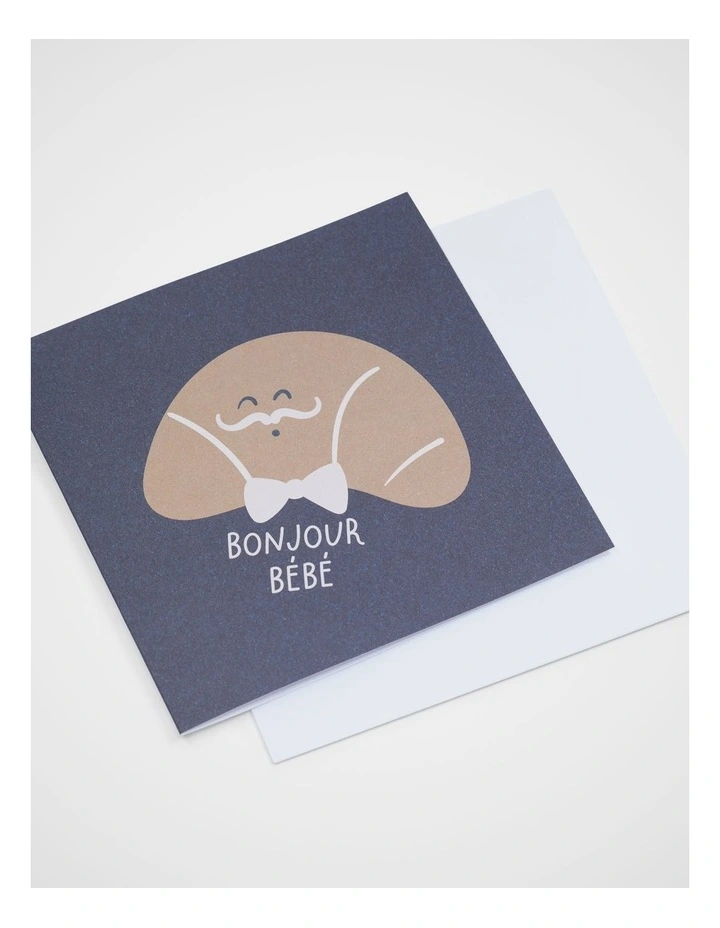 Bow Tie Croissant Bebe Card in Multi image 2