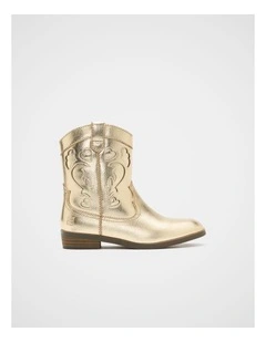 Cutwork Cowboy Boot in Gold