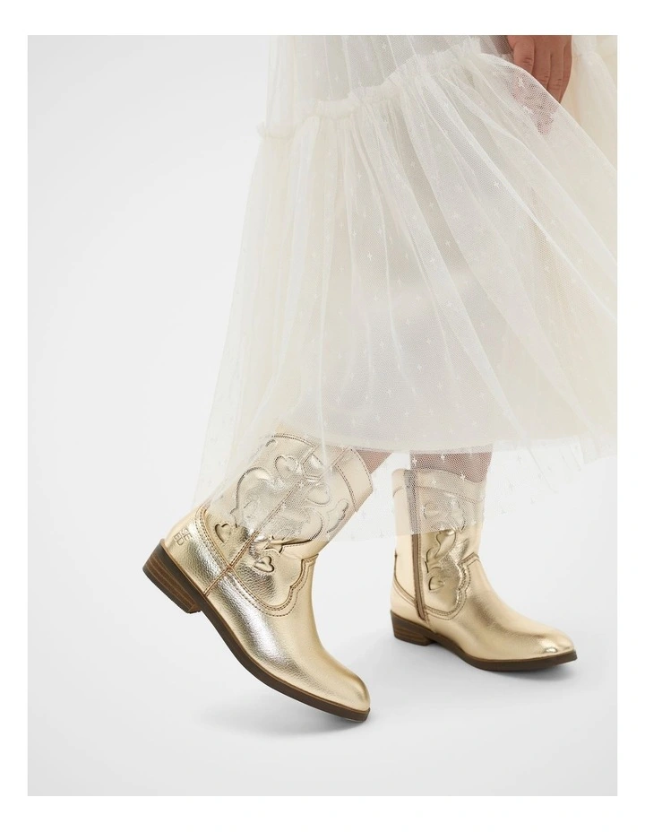 Cutwork Cowboy Boot in Gold image 2
