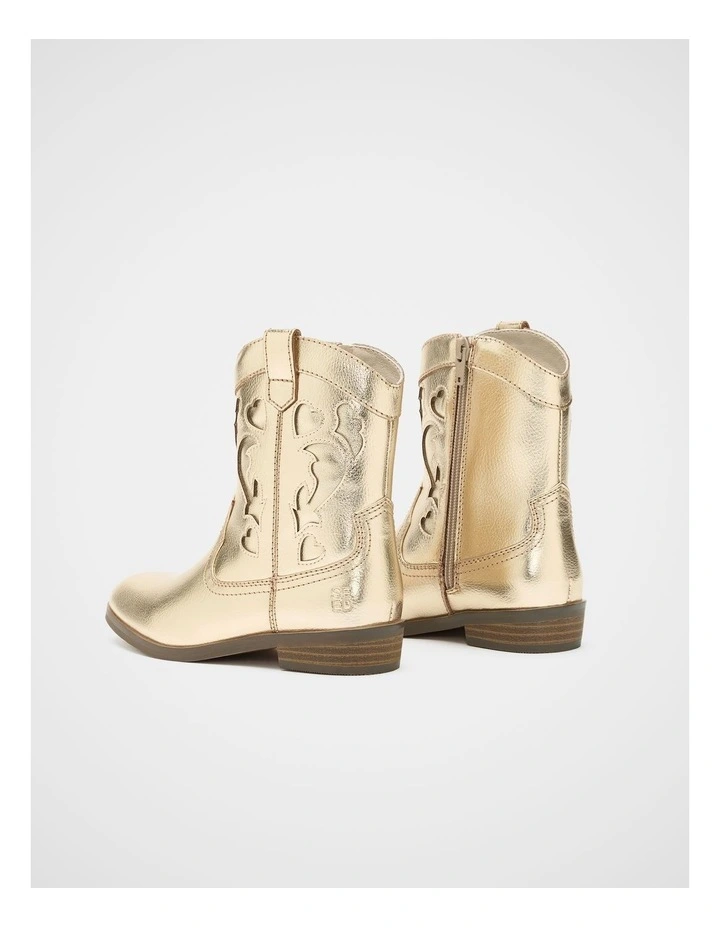Cutwork Cowboy Boot in Gold image 3