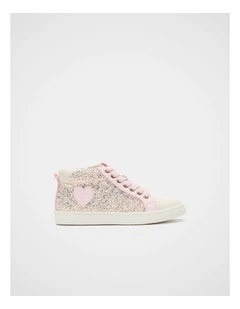 Glitter Heart High Top in Pink Lemonade Multi