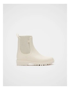 Rib Gusset Gumboot in Classic Cream