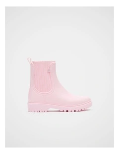Rib Gusset Gumboot in Pink Lemonade